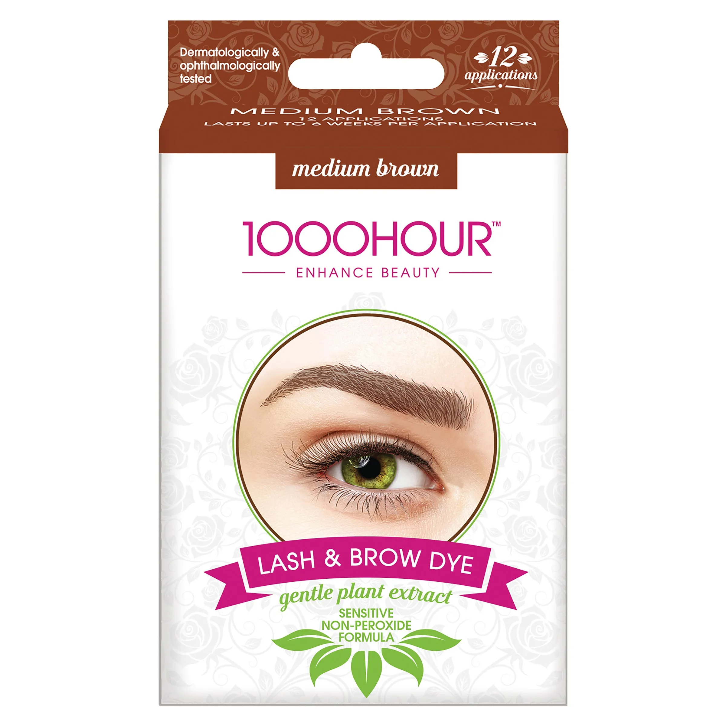 1000HOUR Plant Extract Lash & Brow Dye Kit - Medium Brown