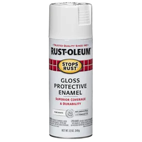 12 OZ Stops Rust Protective Enamel Spray Paint - Gloss Pure White