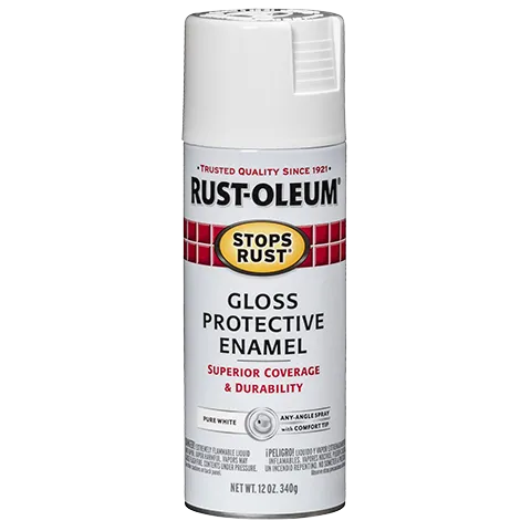 12 OZ Stops Rust Protective Enamel Spray Paint - Gloss Pure White