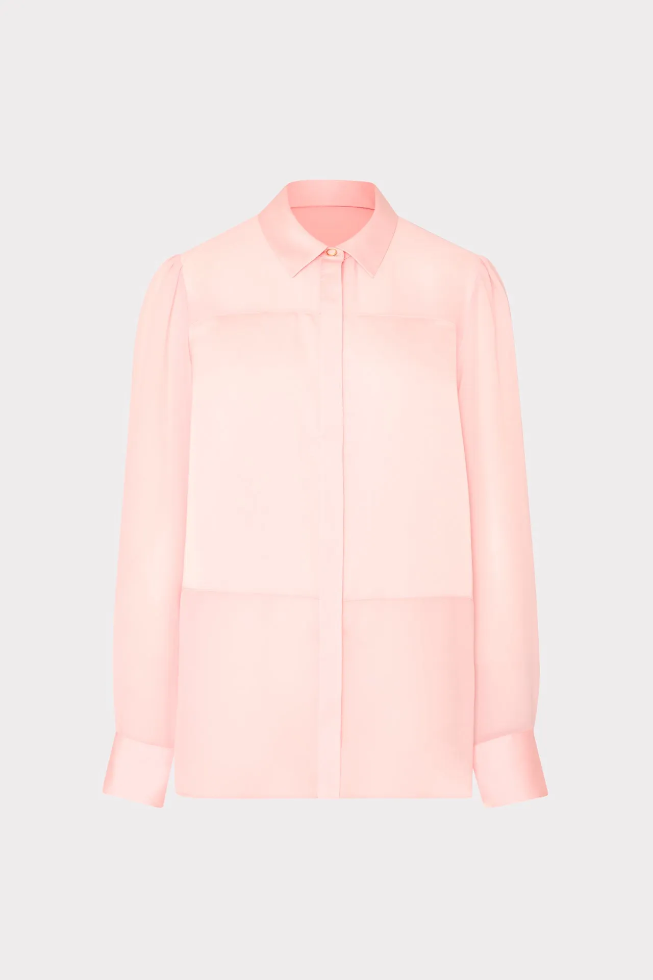Andy Satin Combo Button Up Blouse