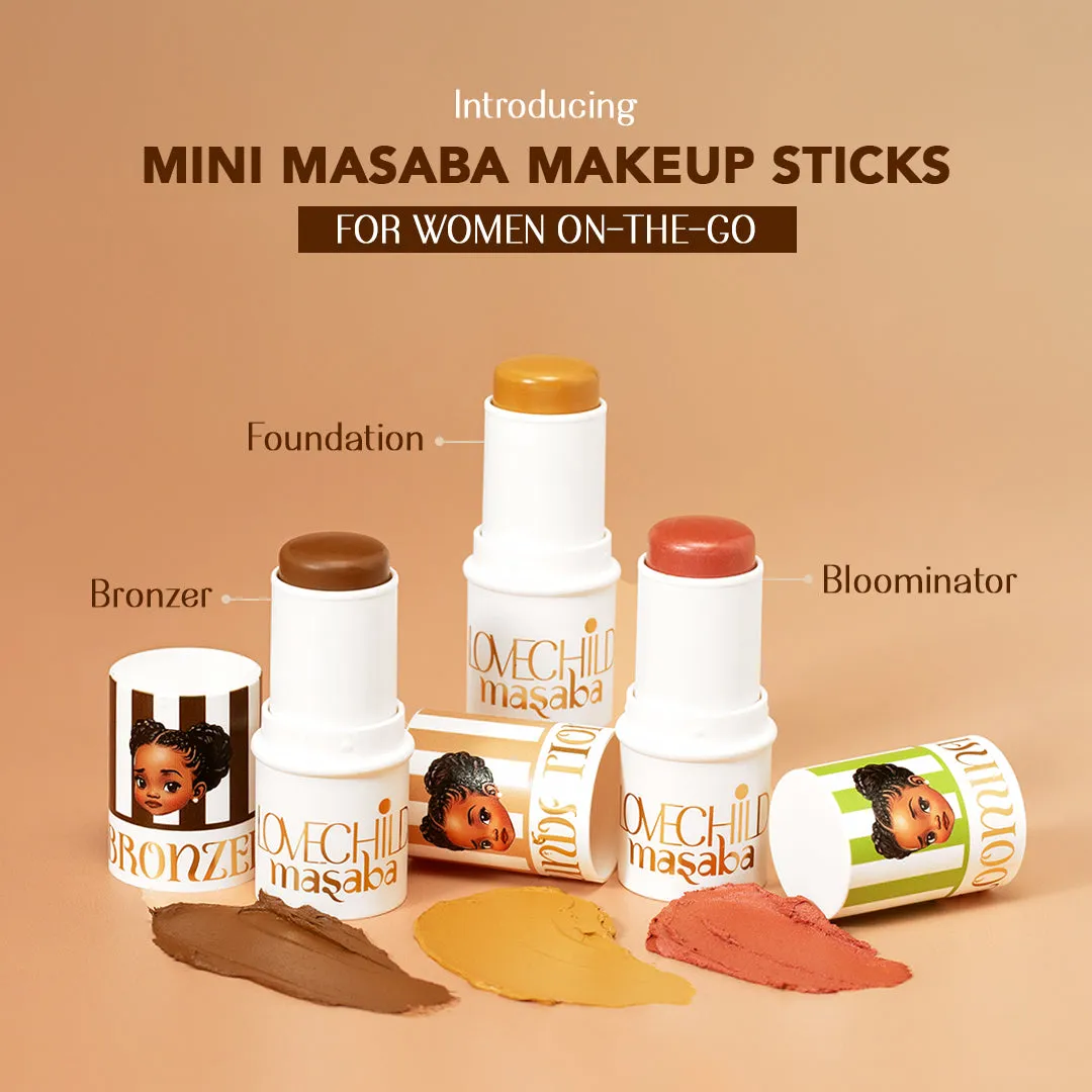 Bae-B - Mini Masaba Foundation Makeup Stick (Deep) Easy To Blend, Mattifying Coverage