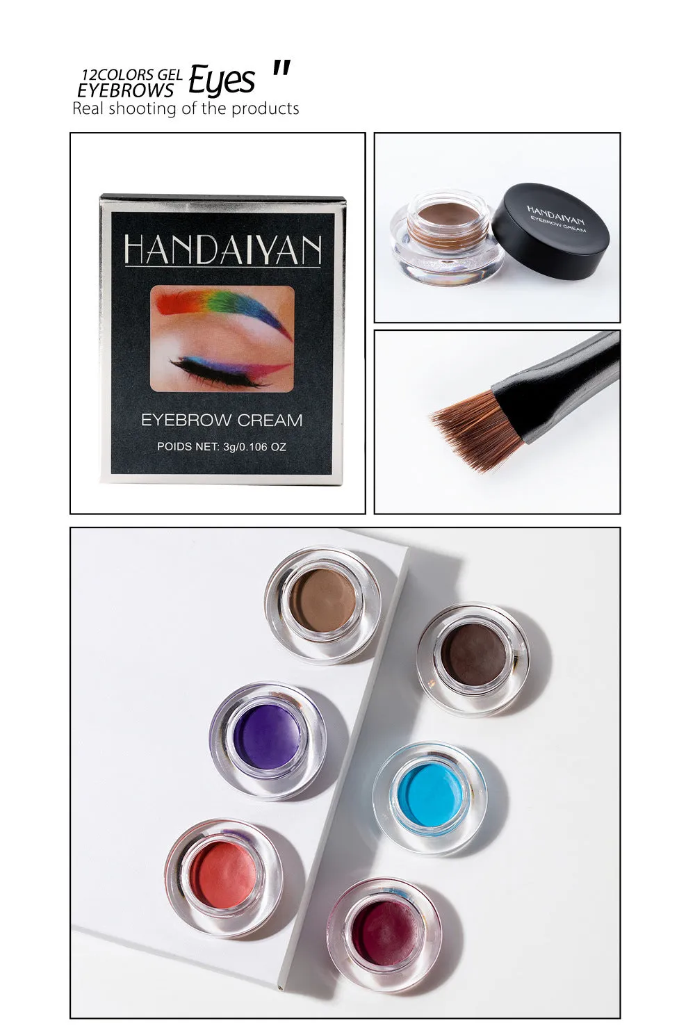 Best-Selling Waterproof, Smudge-Proof Colored Eyebrow Mascara for Professional Makeup and Cosplay