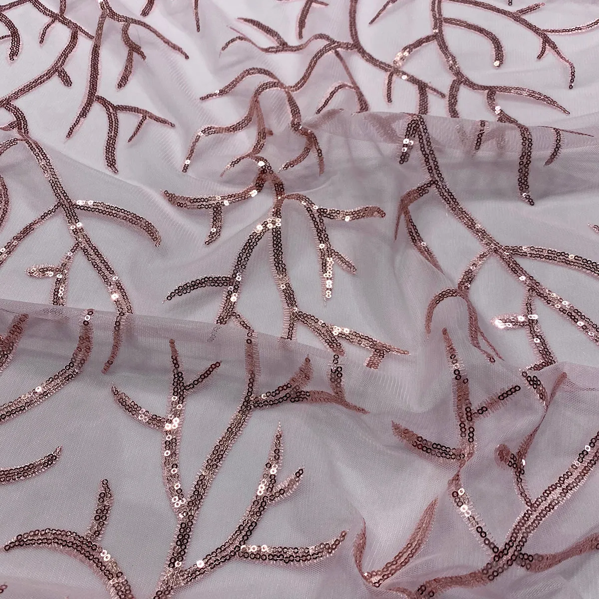 Brooks Sequins Wholesale Fabric in Blush