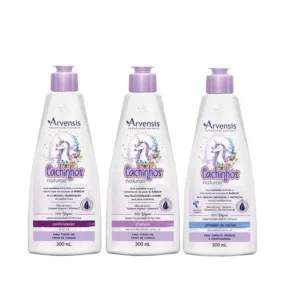 Cachinhos Natural Curls Curly Hair Waves Definition Vegan Kit 3x300ml - Arvensis