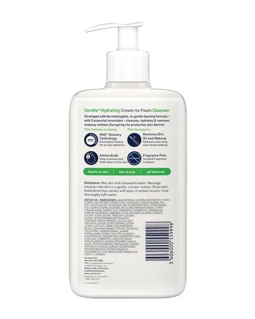 Cerave Hydrating Cream-to-Foam Cleanser (236ml)