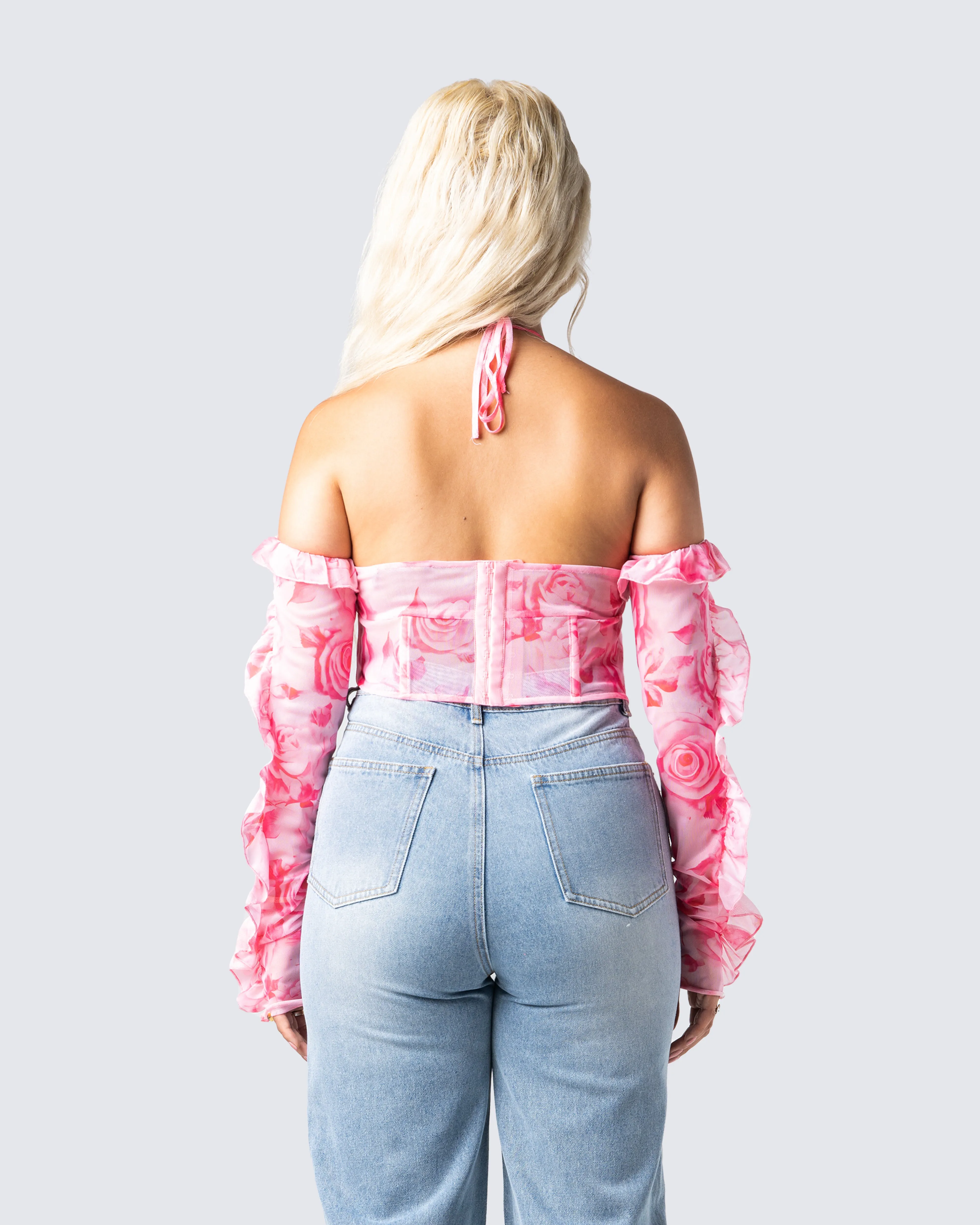 Daniella Pink Flower Print Top