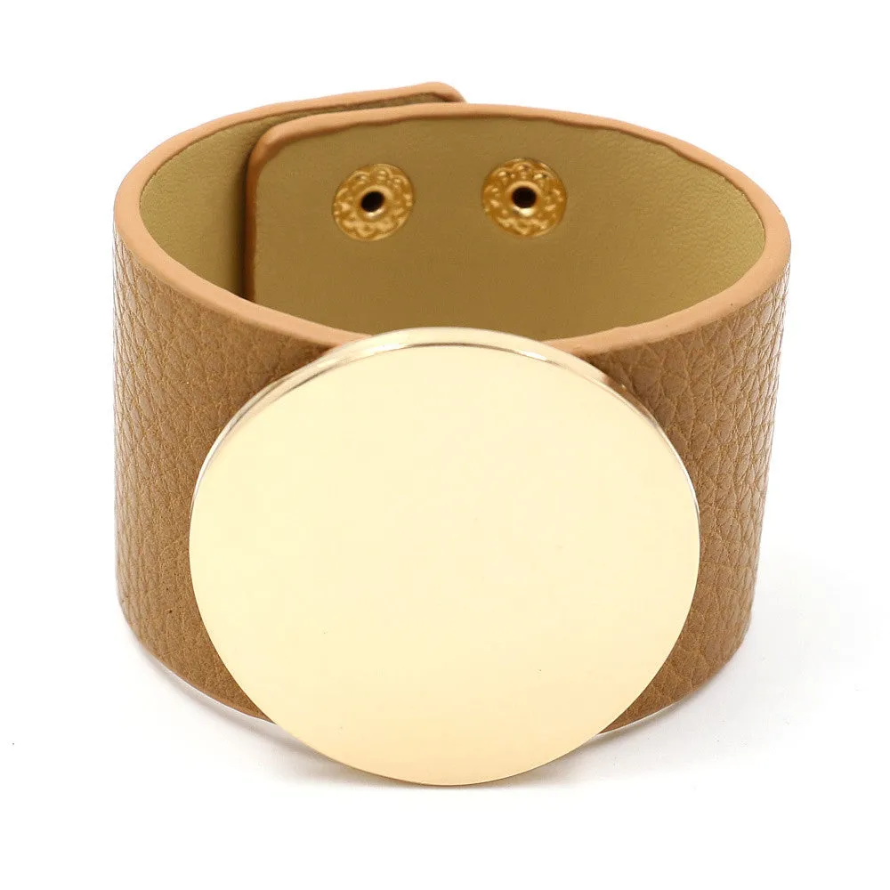 European and American street fashion PU leather bracelet