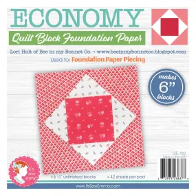 Foundation Paper Piecing Sheets, 6-inch Economy Quilt Block by Lori Holt