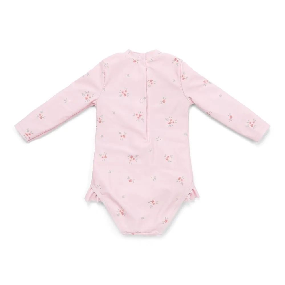 Girls Swimsuit Long Sleeves rashguard Ruffles Rosy Meadows