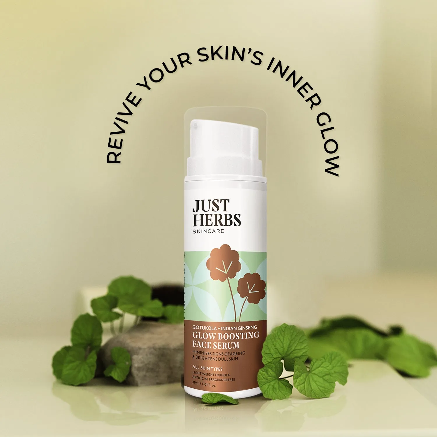 Glow Boosting Face serum with Gotukola and Indian Ginseng