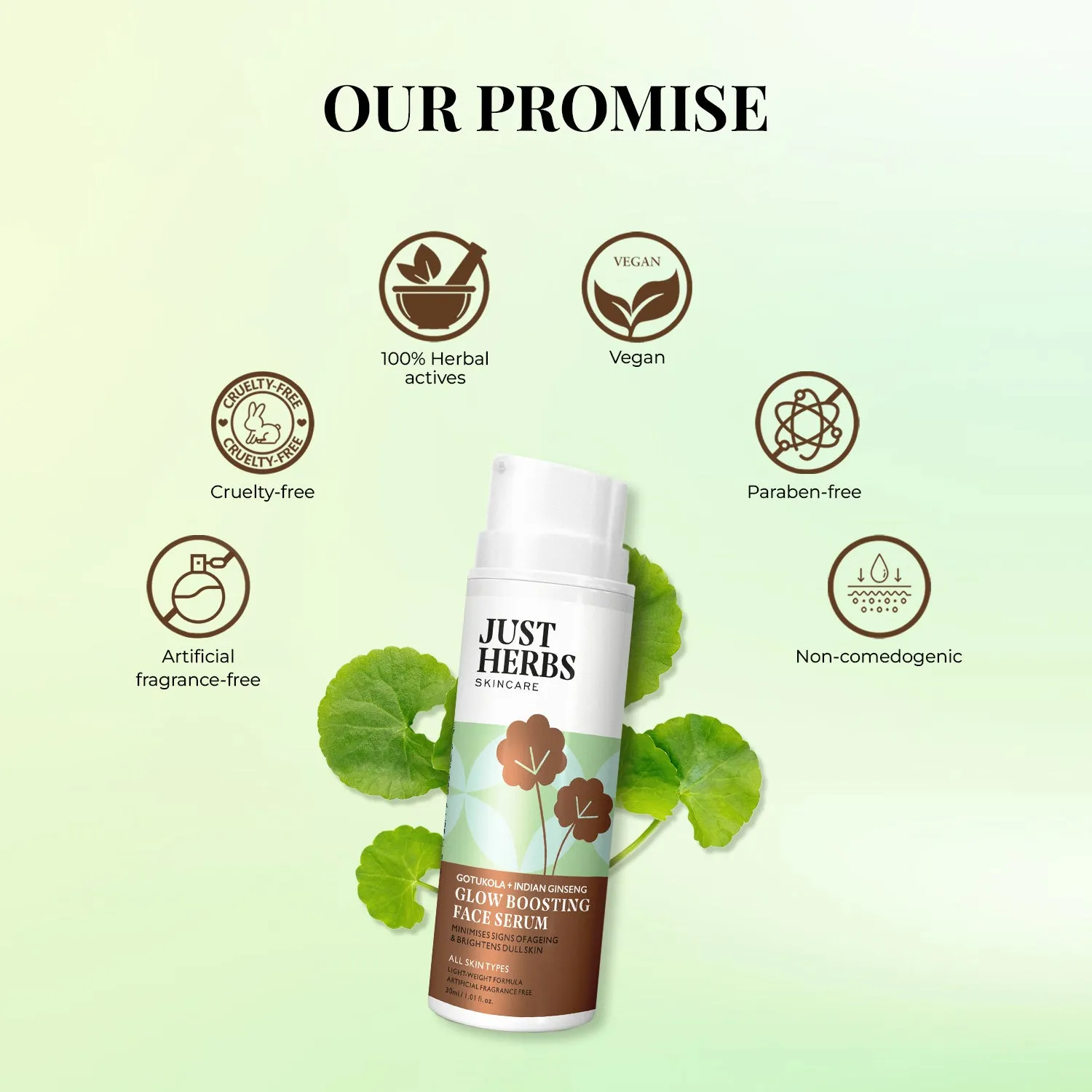 Glow Boosting Face serum with Gotukola and Indian Ginseng