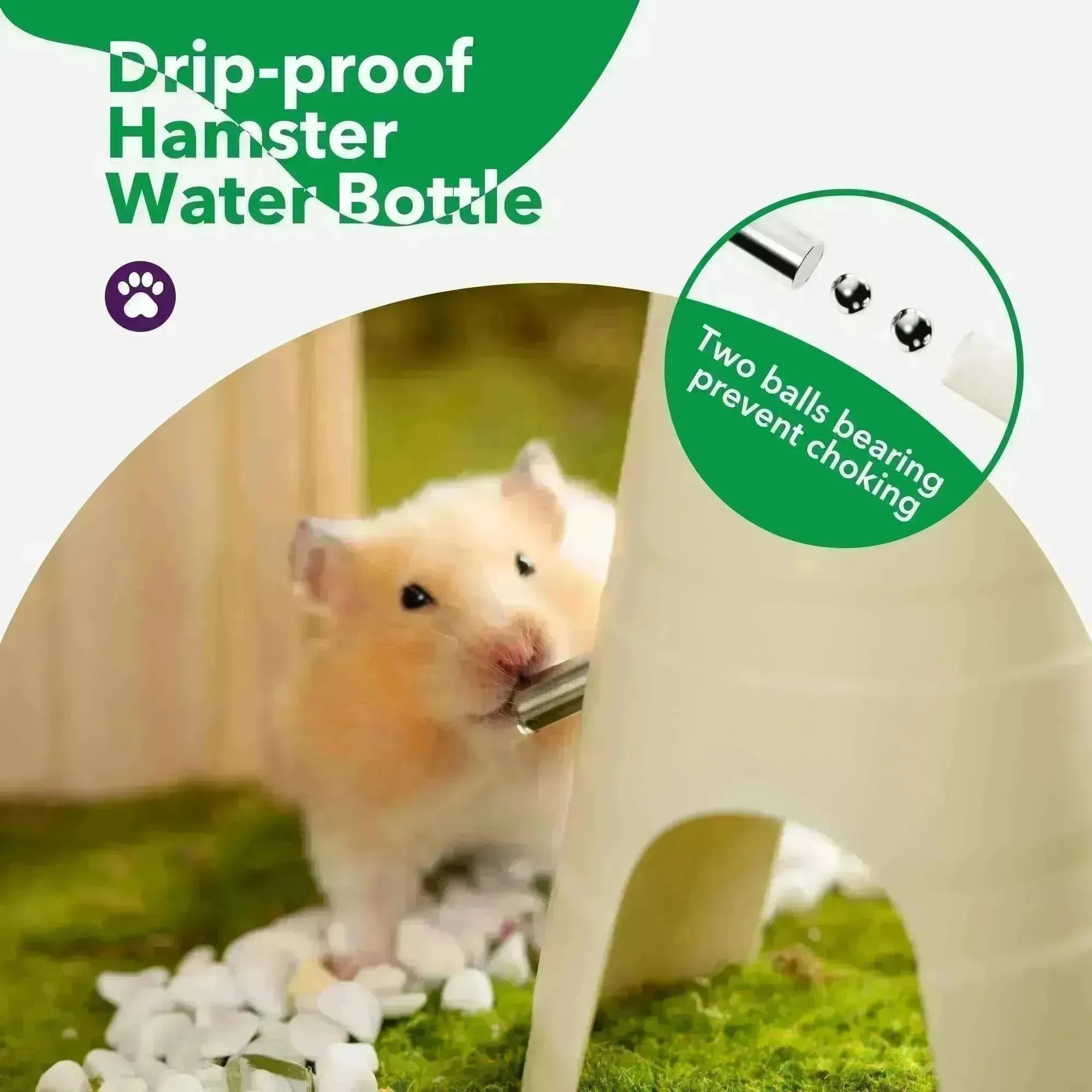 Hamster Water Bottle   Stand & Hideout: 150ml