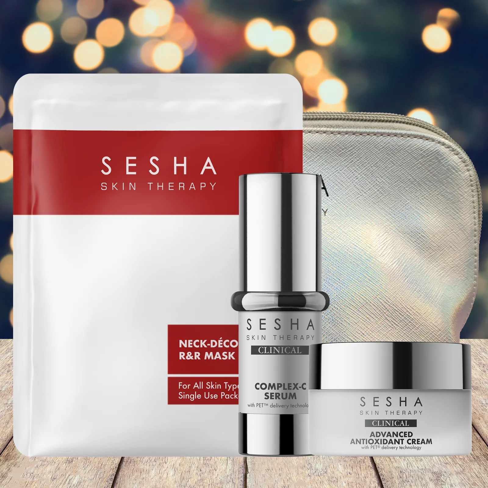 Mature Skin - Complex C serum, antioxidant cream, Neck & decollete mask and holo bag - Wholesale