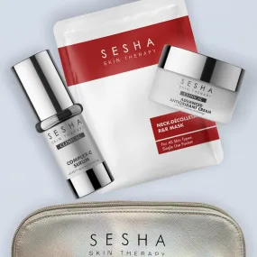 Mature Skin - Complex C serum, antioxidant cream, Neck & decollete mask and holo bag - Wholesale