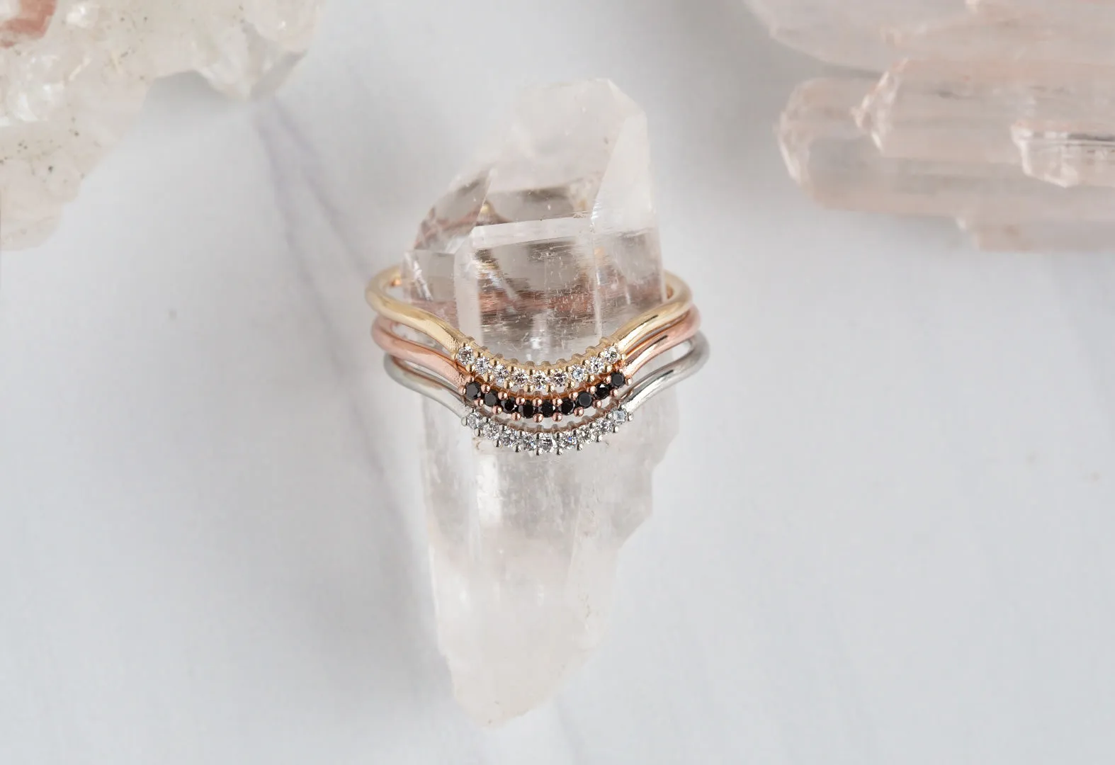 One of a Kind Pavé Diamond Arc Stacking Ring