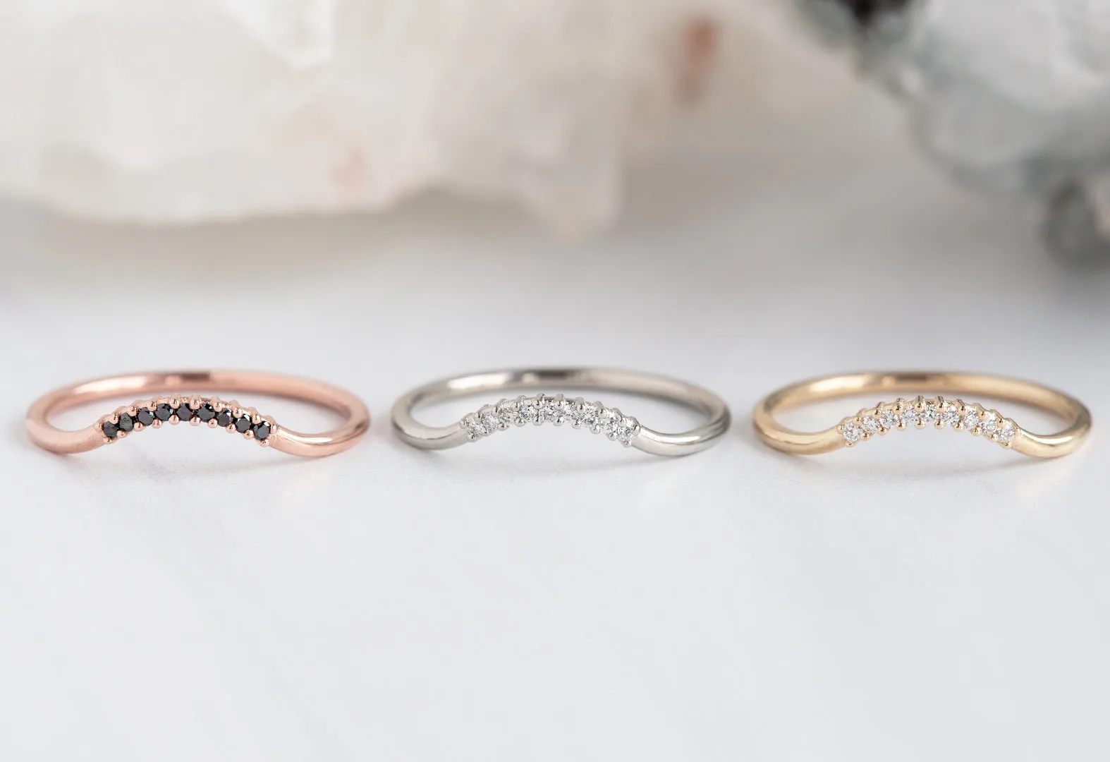 One of a Kind Pavé Diamond Arc Stacking Ring
