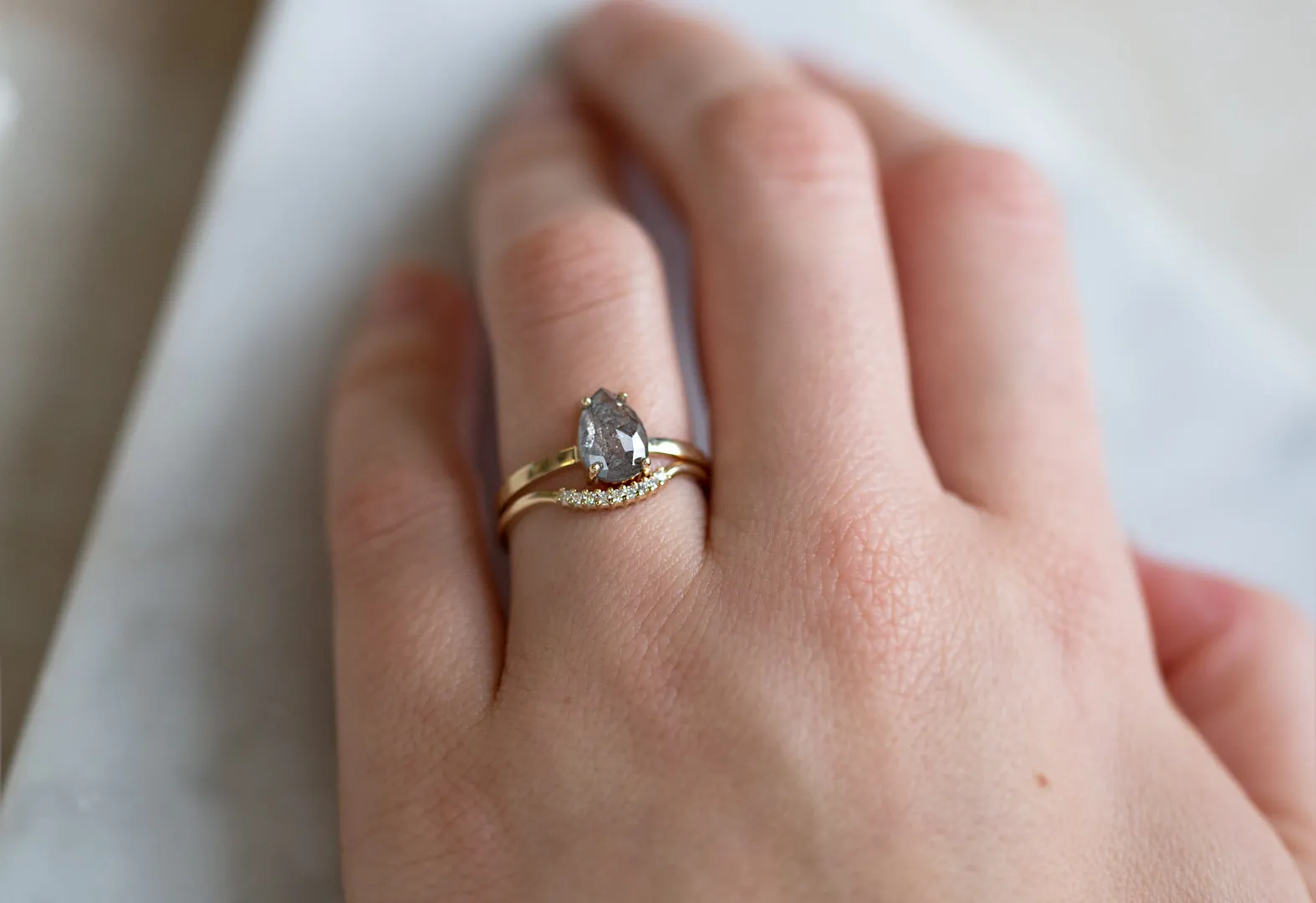 One of a Kind Pavé Diamond Arc Stacking Ring