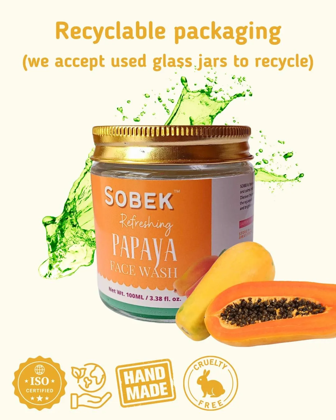 Ripe Papaya Refreshing Facewash | Toxins Free